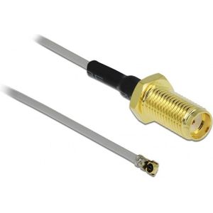 MHF 4 (v) - SMA (v) kabel - Micro Coax (0,81 mm) - 50 Ohm / grijs - 0,50 meter
