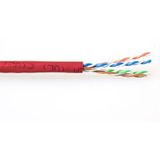 U/UTP CAT6a 10 Gigabit netwerkkabel met flexibele aders - AWG24 - PVC / rood - 305 meter