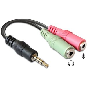 DeLOCK 3.5mm/2 x 3.5mm audio kabel 0,12 m Multi kleuren 4-polig OMTP