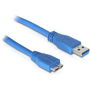 USB Micro naar USB-A kabel - USB3.0 - tot 2A / blauw - 5 meter