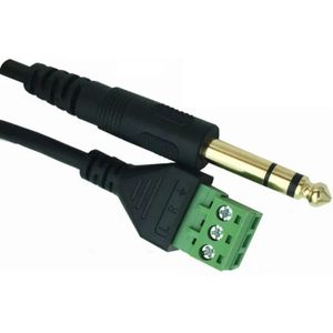 6,35mm Jack (m) stereo - Terminal Block audiokabel | 0,30 meter