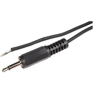 3,5mm Jack (m) mono audio kabel met open eind / zwart - 1,8 meter