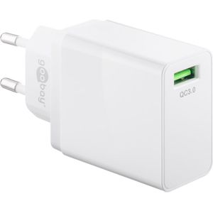 Goobay USB thuislader met 1 poort - Quick Charge 3.0 - 18W / wit