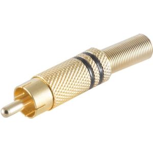 Tulp (m) audio/video connector - tot 6mm - verguld - metaal / zwart