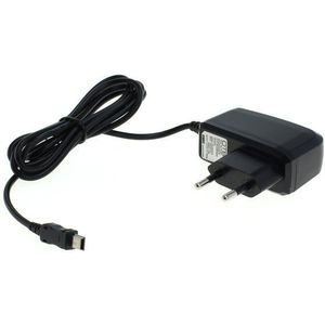 USB Mini B thuislader met vaste kabel - 1A / zwart - 1,1 meter