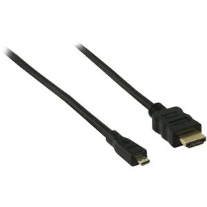 Micro HDMI - HDMI kabel - versie 1.4 (4K 30Hz) - verguld / zwart - 0,50 meter