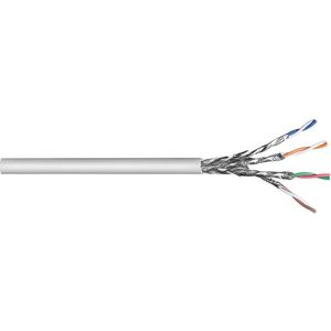 S/FTP CAT6a 10 Gigabit netwerkkabel met flexibele aders - AWG26 - LSZH / grijs - 100 meter