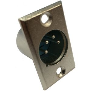 XLR 4-pins inbouwconnector (m) - grijs