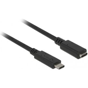 Premium USB-C naar USB-C verlengkabel - USB3.2 (tot 10 Gbit/s) - PD tot 20V/3A - video tot 4K 60Hz / zwart - 1 meter