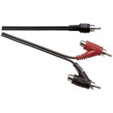 Subwoofer/Tulp mono (m) - Tulp stereo (m+v) audio kabel - 1,8 meter