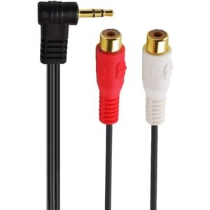 3,5mm Jack (m) haaks - Tulp stereo (v) adapter kabel | 0,25 meter