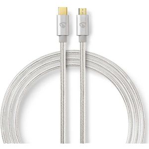 Nedis Premium USB Micro B naar USB-C kabel - USB2.0 - tot 2A / aluminium - 2 meter