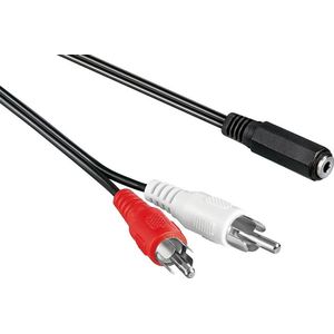 Tulp (m) - 3,5mm Jack (v) stereo audio adapter kabel - 1,5 meter