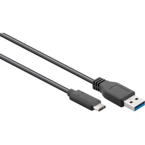 USB-C naar USB-A kabel - USB3.0 - tot 2A / zwart - 0,50 meter