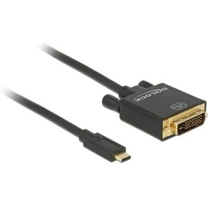 Premium USB-C naar DVI kabel met DP Alt Mode (4K 30 Hz) / zwart - 2 meter