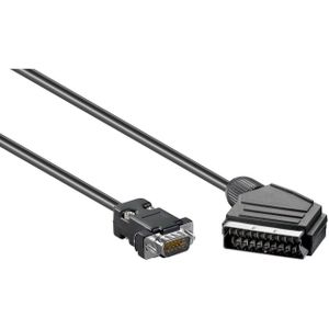 Scart (m) naar VGA (m) kabel / zwart - 2 meter