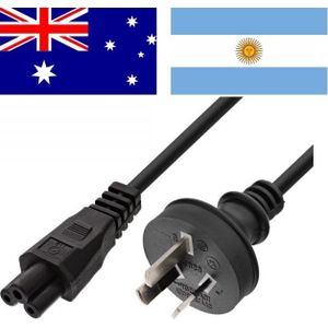 Australië stroomkabel met C5 plug - zwart - 1,8 meter