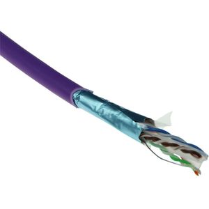 F/UTP CAT6a 10 Gigabit netwerkkabel met vaste aders - AWG24 - LSZH / paars - 305 meter