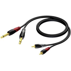 Procab CLA631 2x 6,35mm Jack - Tulp stereo audio kabel - 1,5 meter