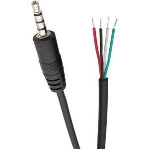 3,5mm Jack (m) 4-polig - open eind audiokabel | zwart | 0,30 meter
