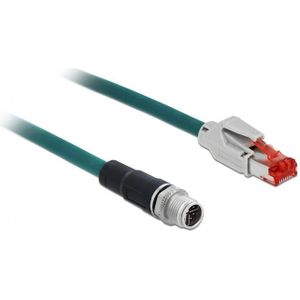 M12 8-pins X-gecodeerd - RJ45 industriële netwerkkabel - CAT5e / PVC - 3 meter