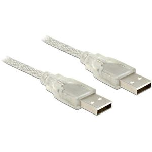 USB-A naar USB-A kabel - USB2.0 - tot 1A / transparant - 5 meter