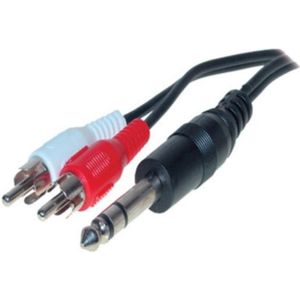 6,35mm Jack - Tulp stereo audio kabel - 0,20 meter