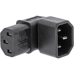 C13 - C14 voeding adapter - haaks / zwart