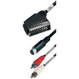 S-VHS en Tulp 2x RCA (m) naar Scart (m) kabel / zwart - 20 meter