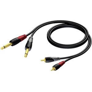 Procab CLA631 2x 6,35mm Jack - Tulp stereo audio kabel - 5 meter
