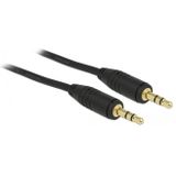 3,5mm Jack stereo audio kabel - verguld / zwart - 1 meter