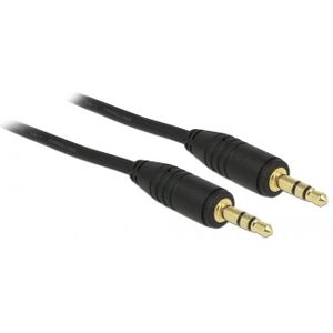 3,5mm Jack stereo audio kabel - verguld / zwart - 1 meter