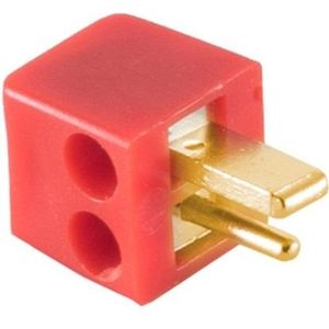 DIN 2-pins luidspreker connector | schroefbaar | verguld | rood