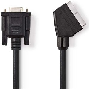Scart (m) - VGA (v) kabel / zwart - 2 meter