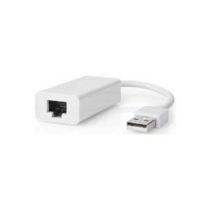 USB-netwerkadapter | USB 2.0 | 100 Mbps | USB-A Male | RJ45 Female | 0.20 m | Rond | Verguld / Vernikkeld | Koper | Wit | Doos