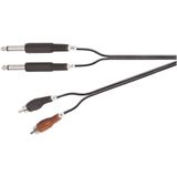 2x 6,35mm Jack - Tulp stereo audio kabel - 5 meter