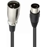 DIN 5-pins (m) - XLR (m) kabel / zwart - 0,50 meter