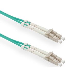 LC Duplex Optical Fiber Patch kabel - Multi Mode OM3 - turquoise / LSZH - 1 meter