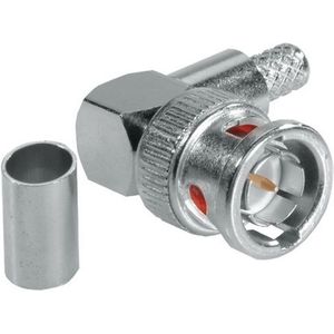 BNC (m) krimp connector voor RG59 kabel - 75 Ohm / haaks