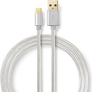 Nedis Premium USB-C naar USB-A kabel - USB2.0 - tot 3A / aluminium - 1 meter