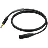 Procab / Neutrik PRA724 XLR (m) - 6,35mm Jack stereo (m) audiokabel - 1,5 meter