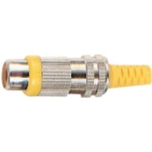 Tulp (v) audio/video connector - tot 6mm - metaal/plastic / geel
