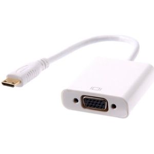 Mini HDMI naar VGA + 3,5mm Jack & Micro USB adapter / wit - 0,15 meter