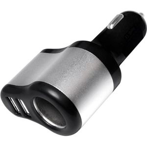 LogiLink USB autolader met 2 poorten en 12-24V aansluiting - 2,1A / zwart/zilver