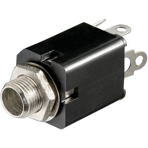 6,35mm Jack (v) inbouw connector - plastic - 4 soldeerpunten / stereo