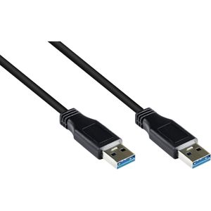 USB naar USB kabel - USB3.0 - tot 0,9A / zwart - 1 meter