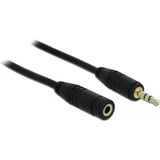 3,5mm Jack stereo audio verlengkabel - verguld / zwart - 1 meter