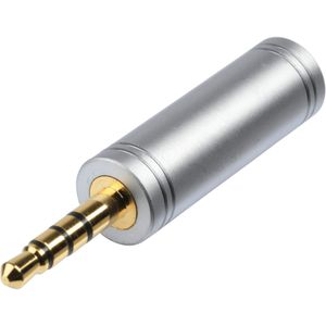 3,5mm Jack 4-polig (m) - 3,5mm Jack 3-polig (v) adapter / metaal verguld