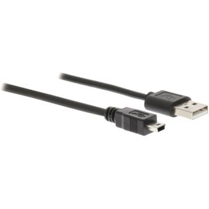 USB Mini B naar USB-A kabel - USB2.0 - tot 1A / zwart - 1 meter