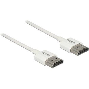 Dunne Premium HDMI kabel - versie 2.0 (4K 60Hz) / wit - 1 meter